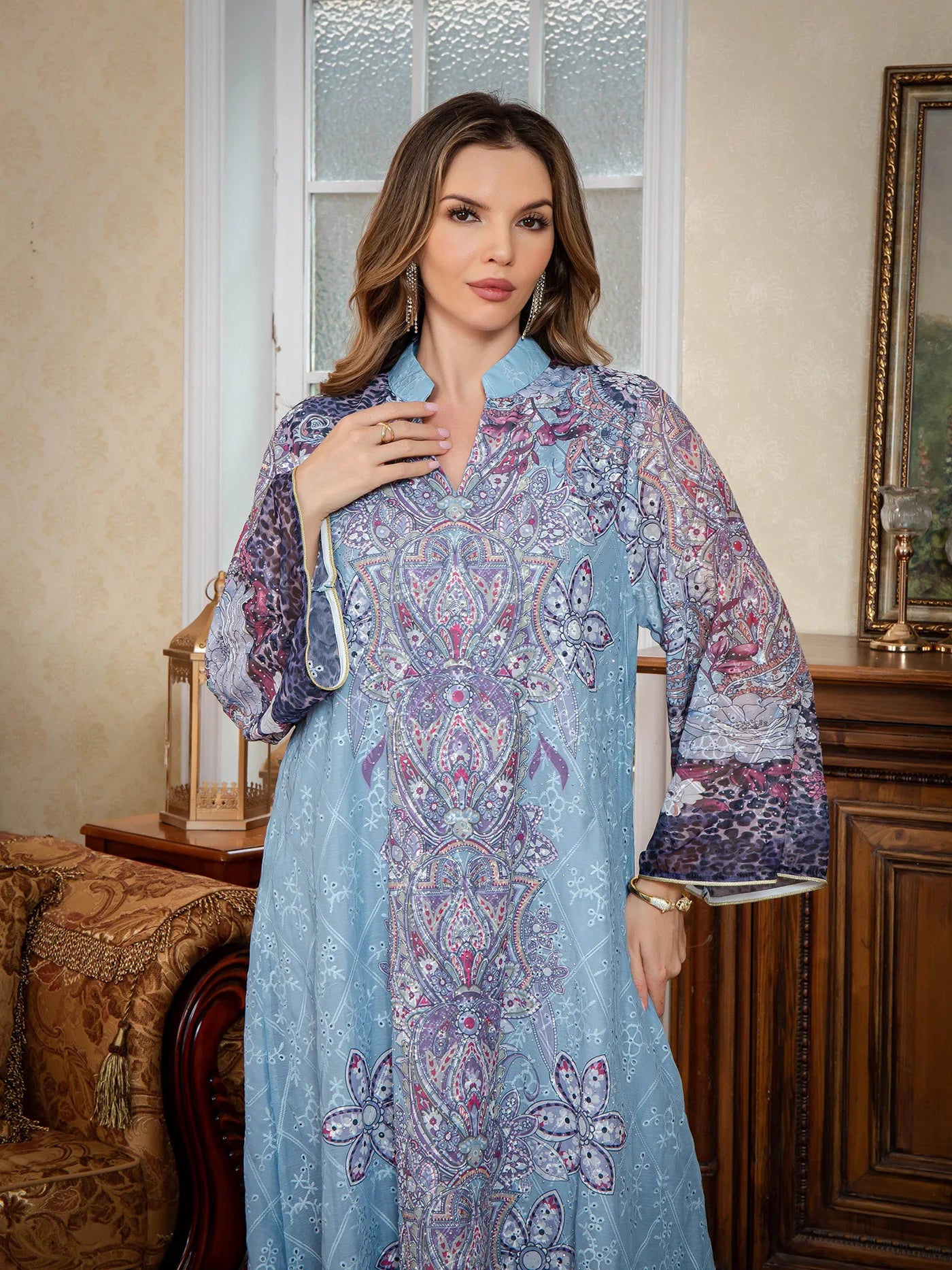 Print Dubai Abaya Dress