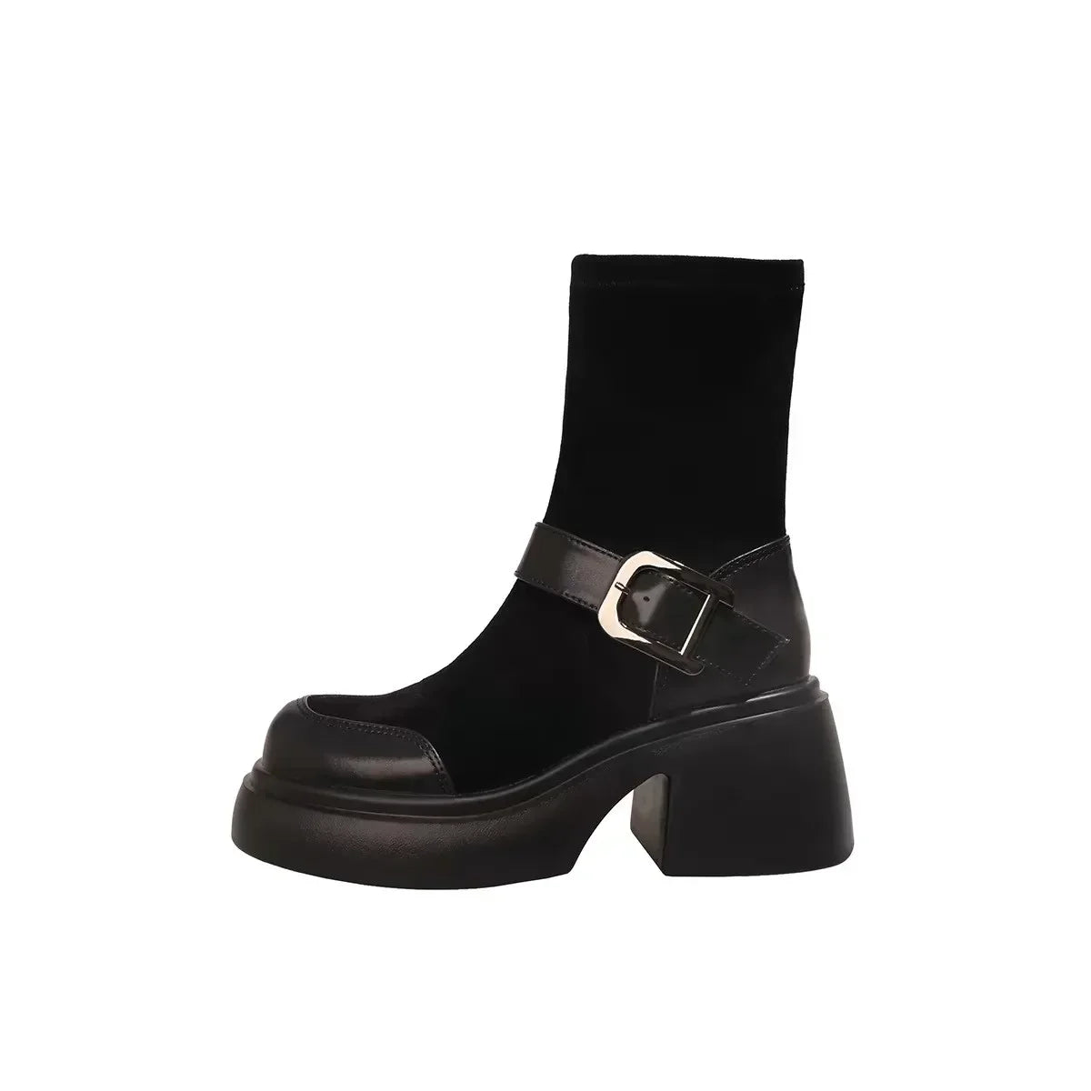 Brown Platform Sock Boots