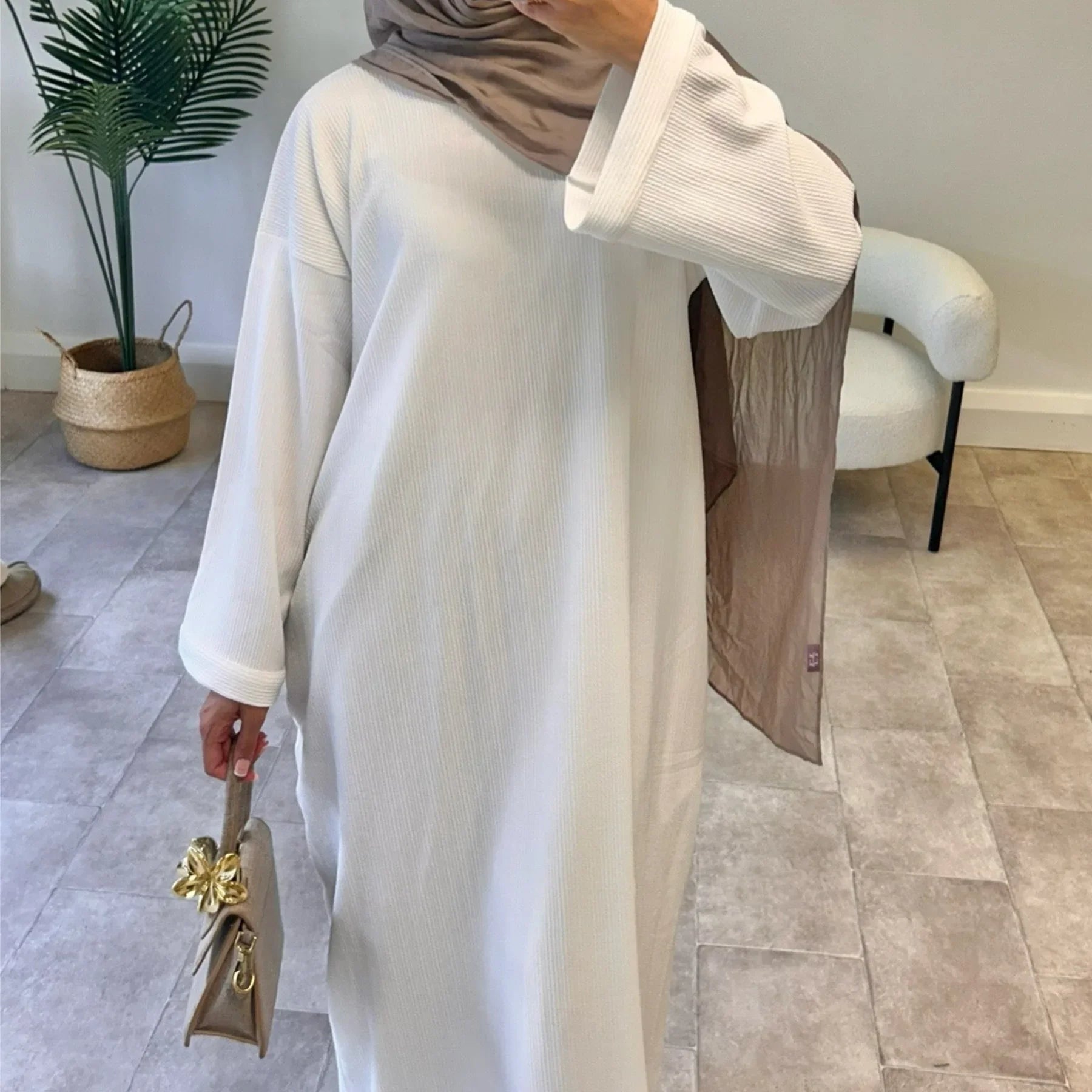 Corduroy Abaya Winter Dress