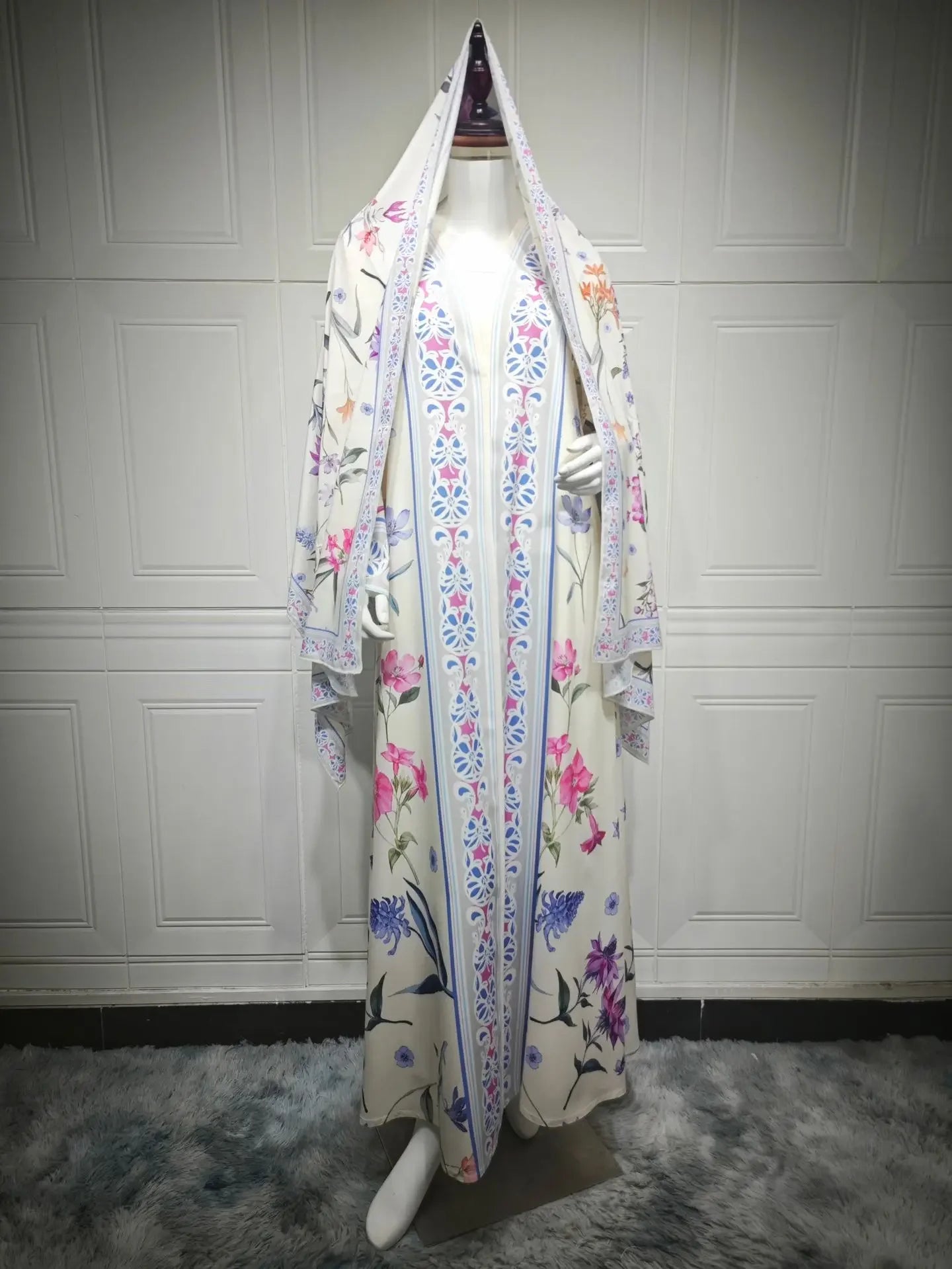 Open Cardigan Abaya Dress