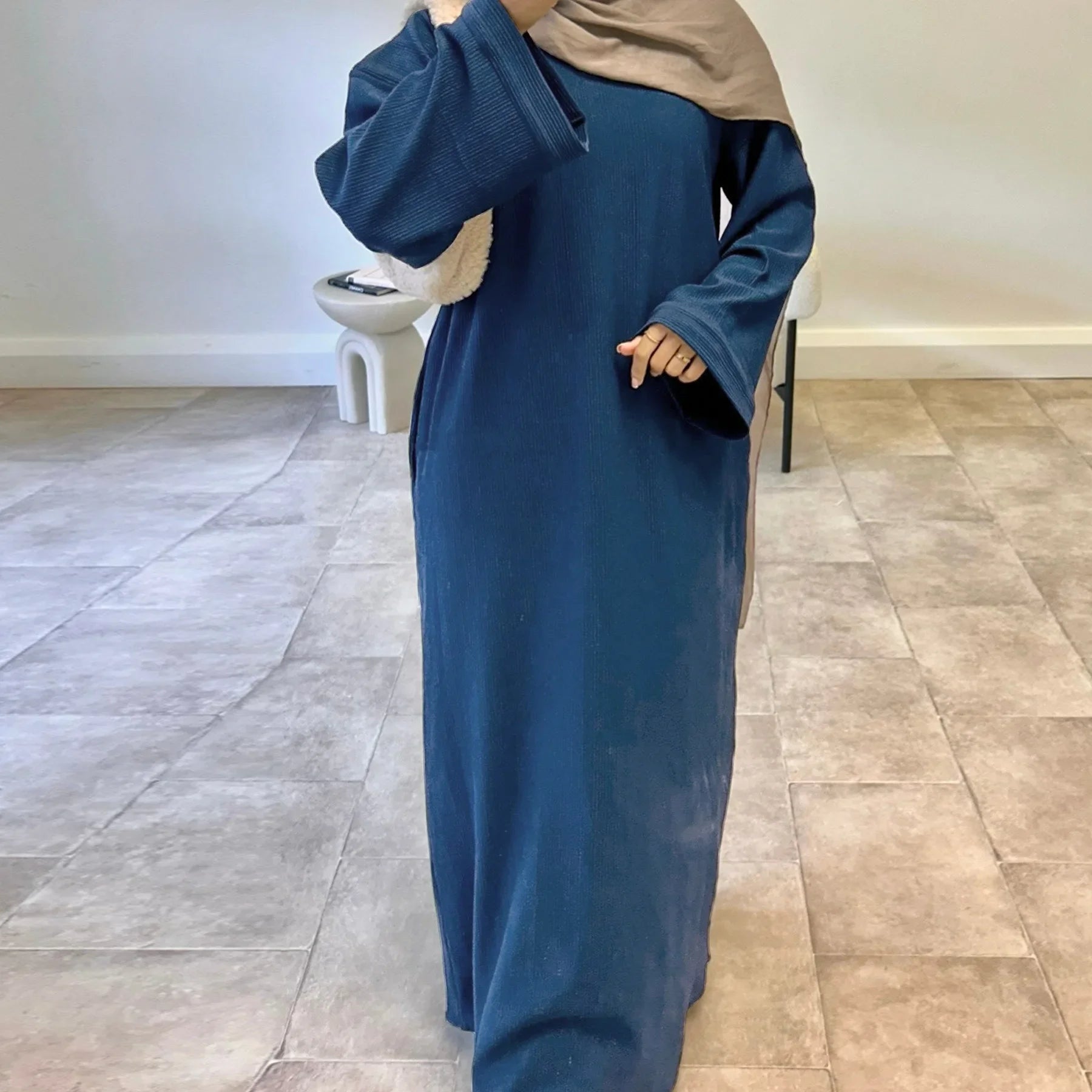 Corduroy Abaya Winter Dress
