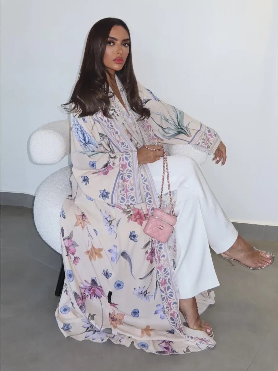 Open Cardigan Abaya Dress