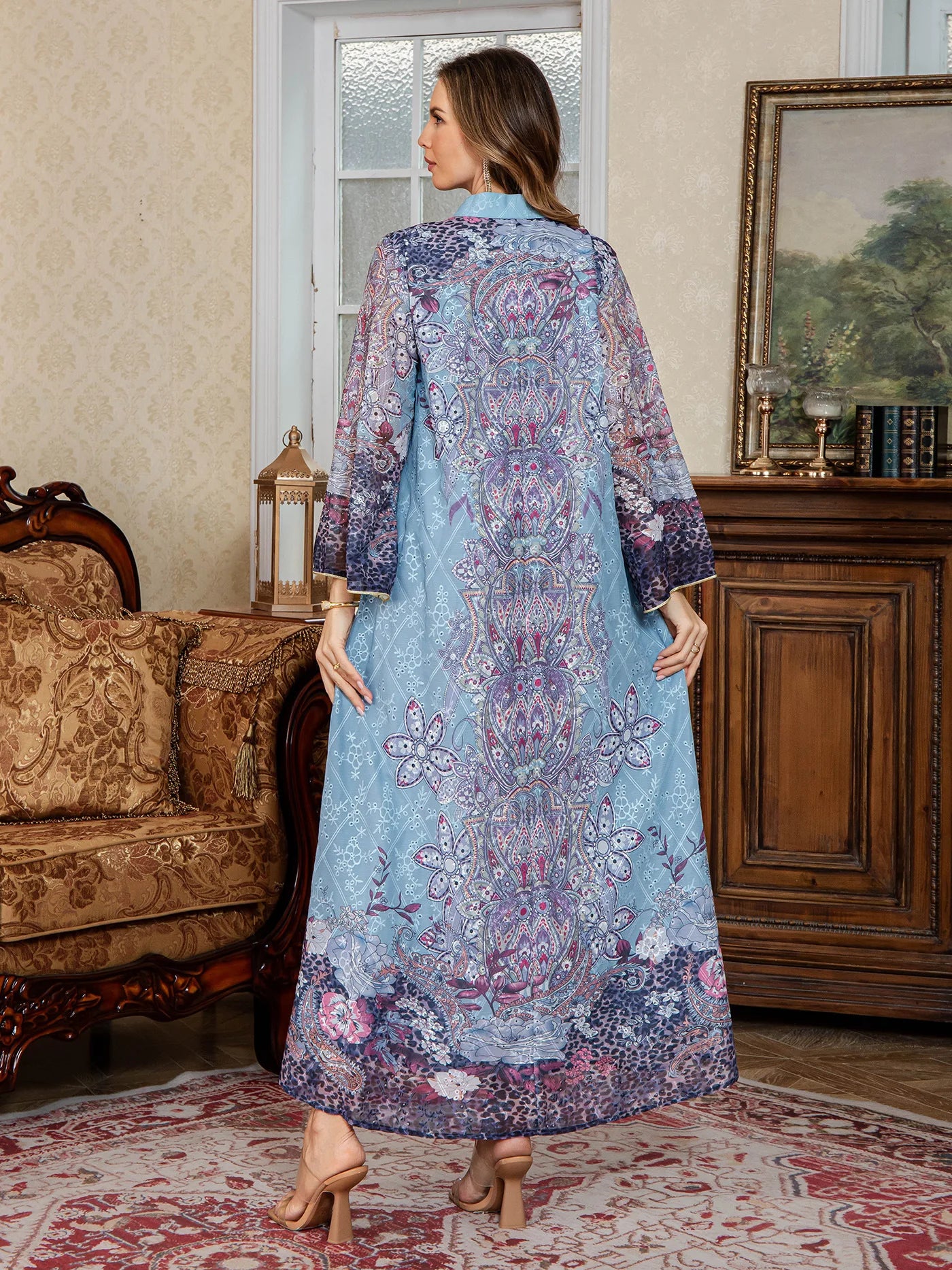Print Dubai Abaya Dress