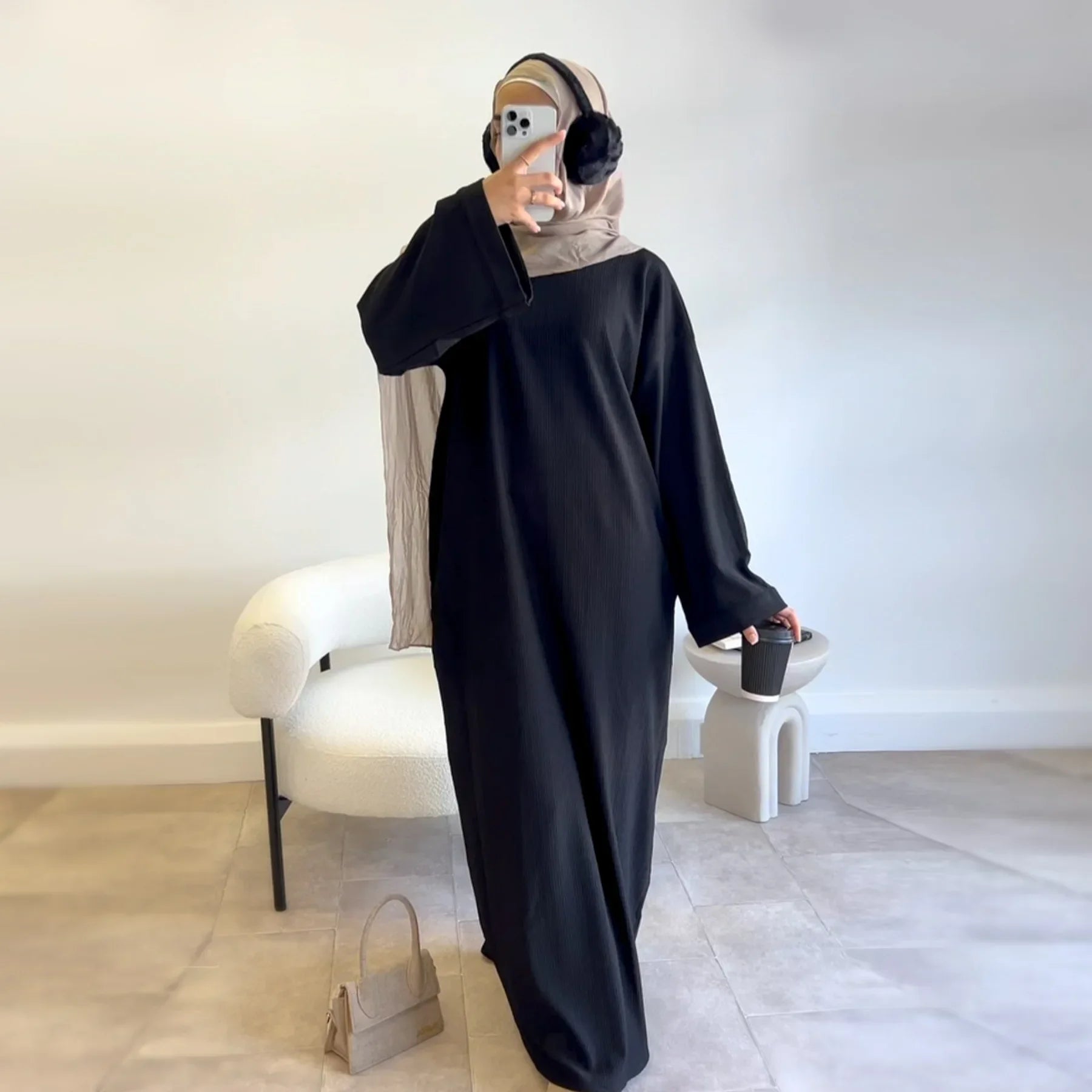Corduroy Abaya Winter Dress