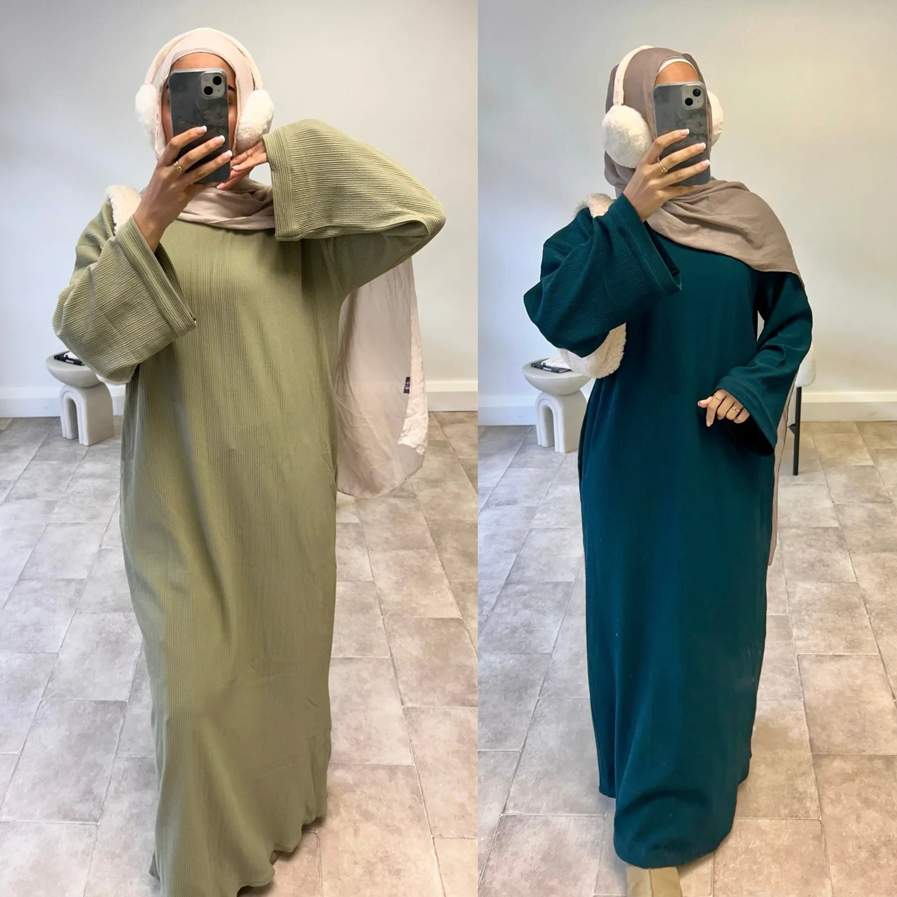 Corduroy Abaya Winter Dress