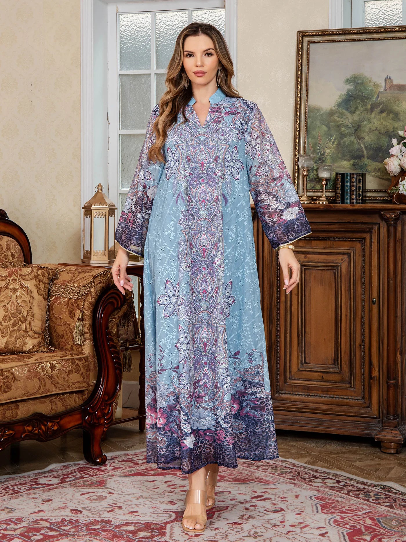 Print Dubai Abaya Dress