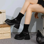 Brown Platform Sock Boots