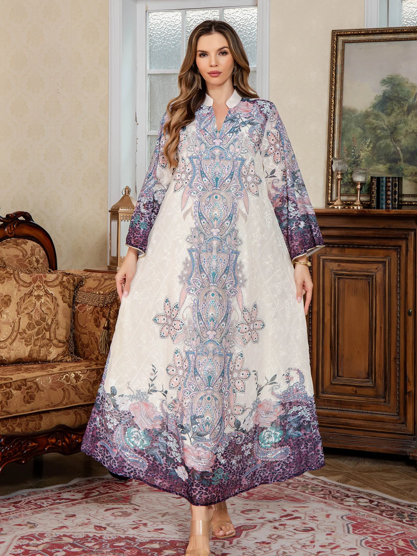 Print Dubai Abaya Dress