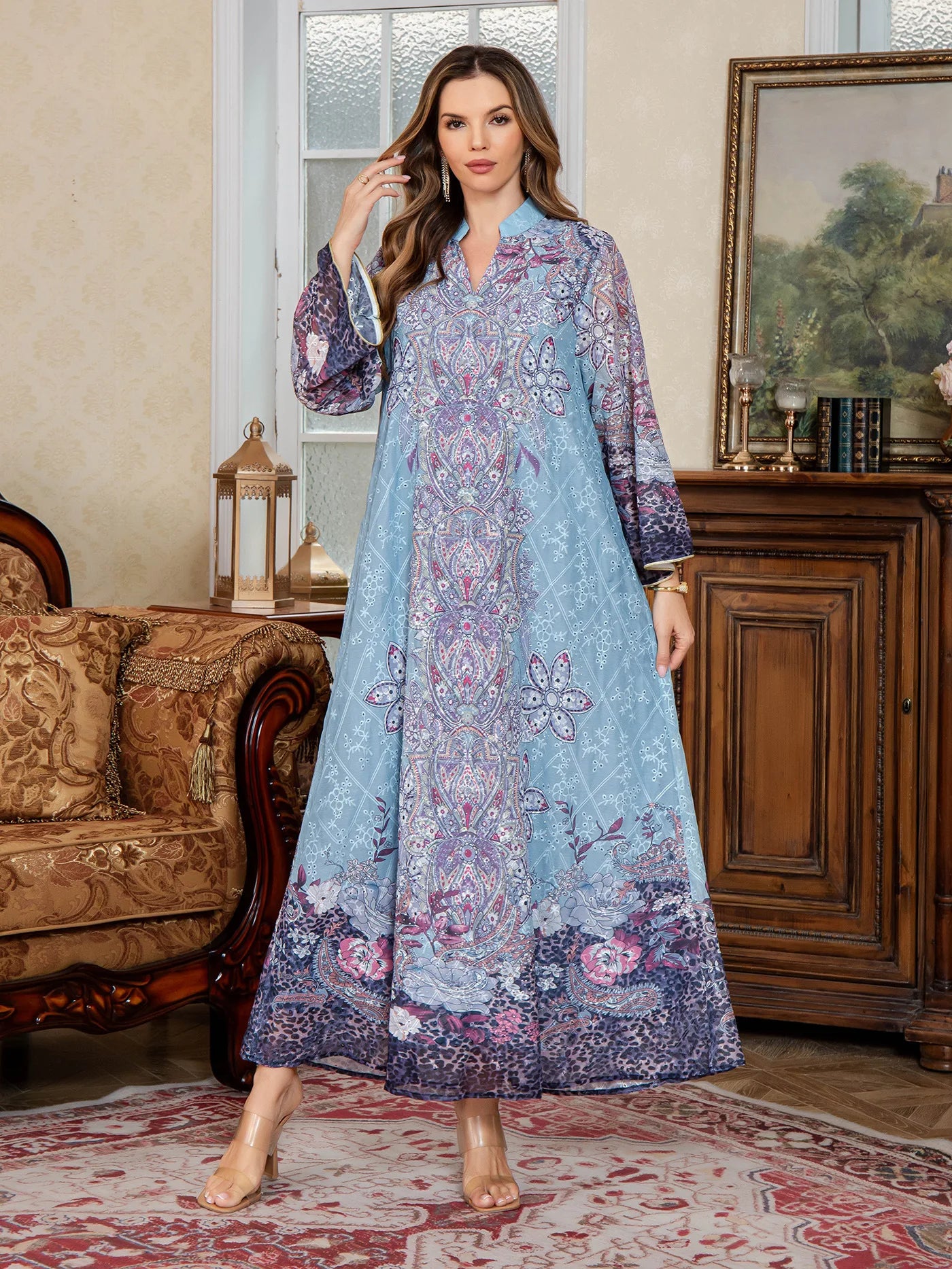 Print Dubai Abaya Dress