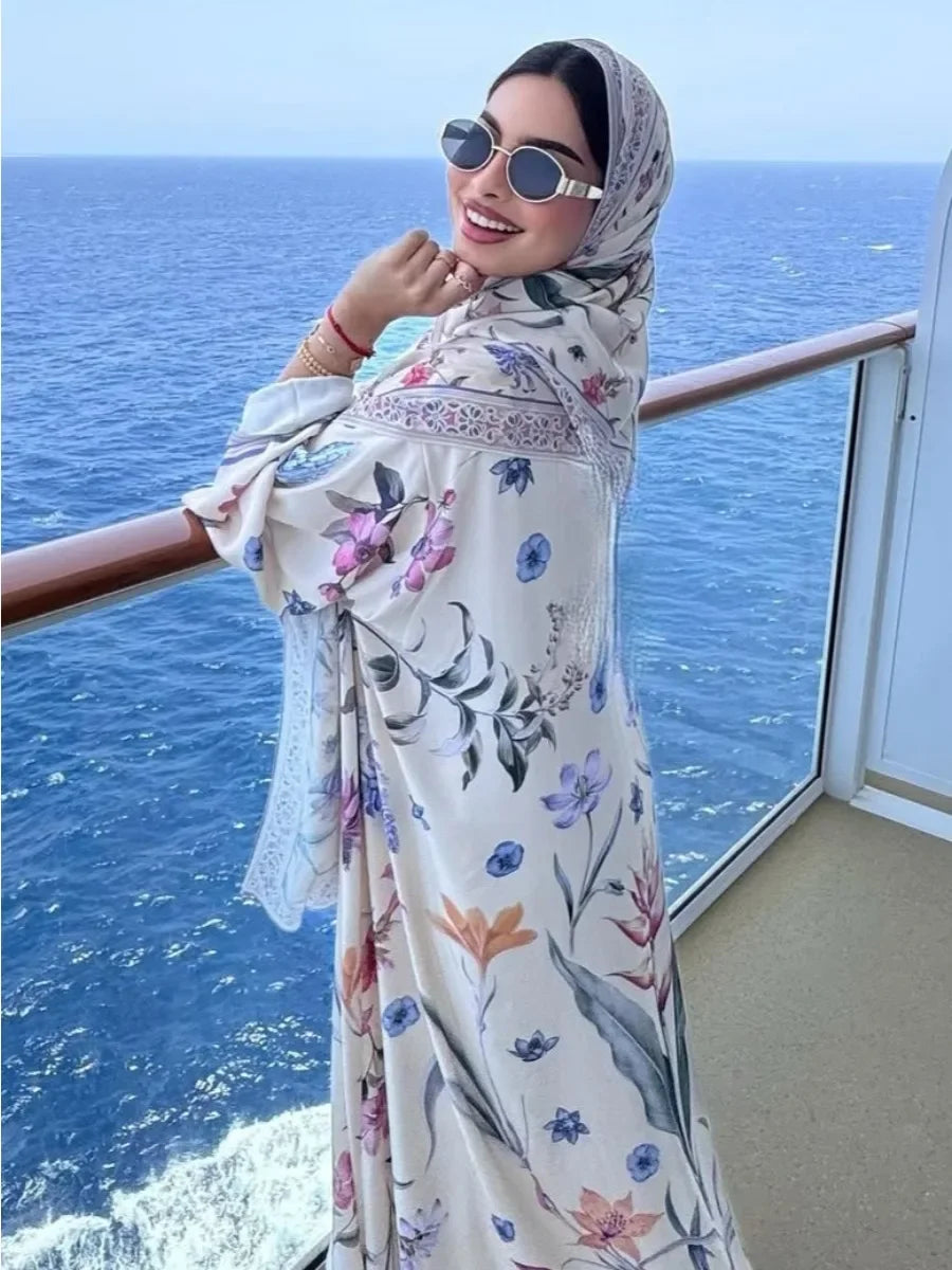 Open Cardigan Abaya Dress