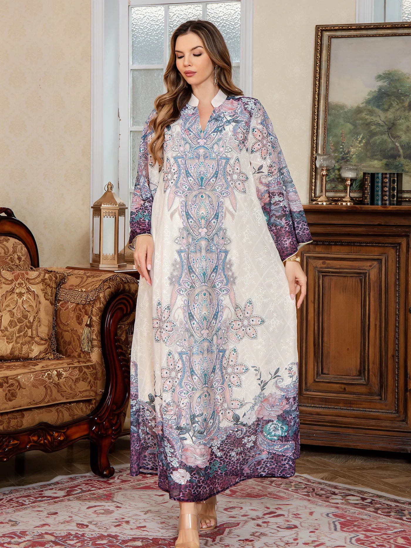 Print Dubai Abaya Dress